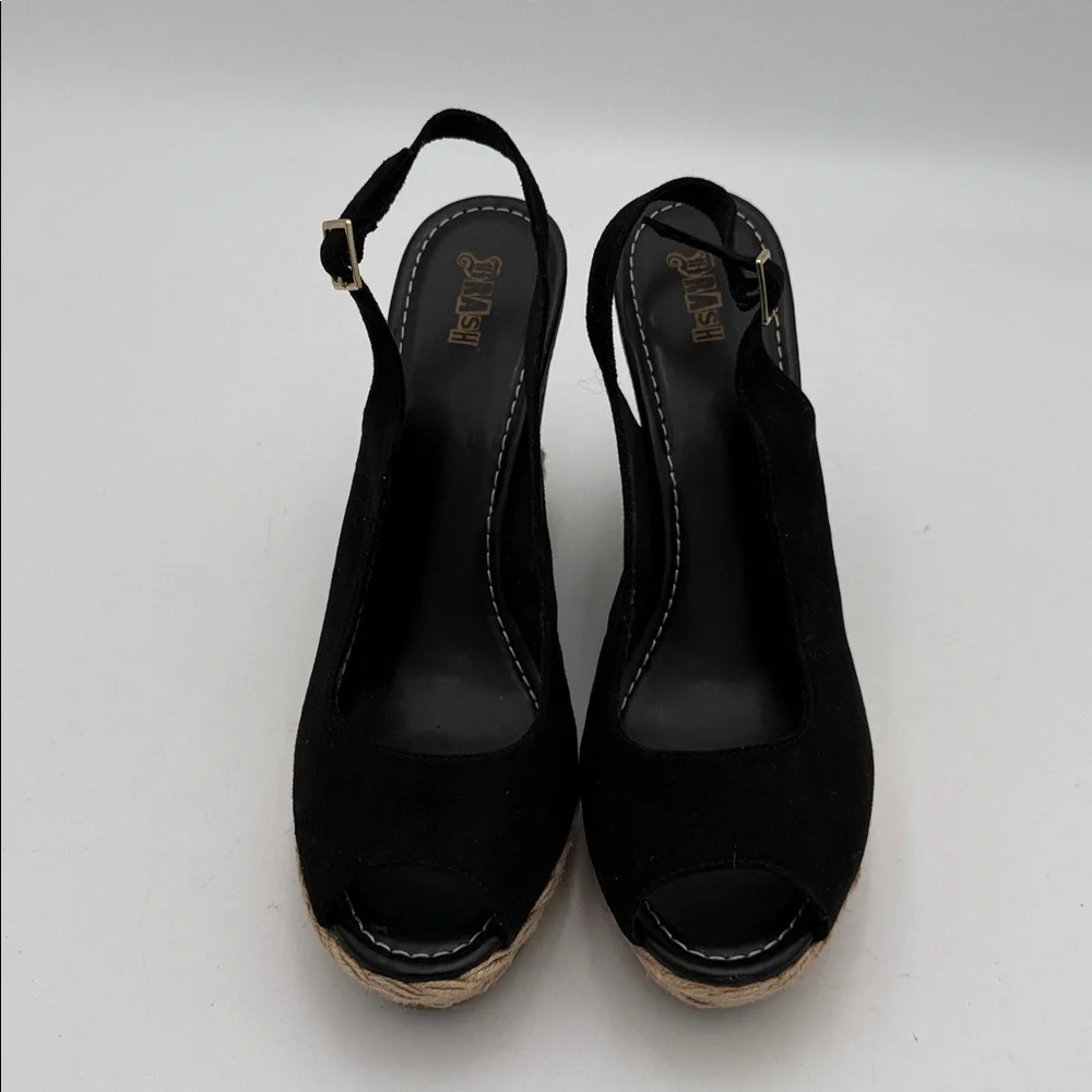 Brash Black Tan Wedge espadrilles Sandals women 12 casual vacation beach Y2K